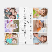 Modern Wir Liebe Sie Oma Opa 6 FotoCollage Fleecedecke (Vorderseite (Horizontal))