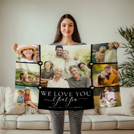 Modern wir Liebe You YiaYia Family Foto Collage Fl Fleecedecke