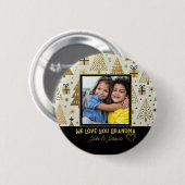 Modern Wir lieben dich Oma Schwarz und Gold Button (Vorne & Hinten)