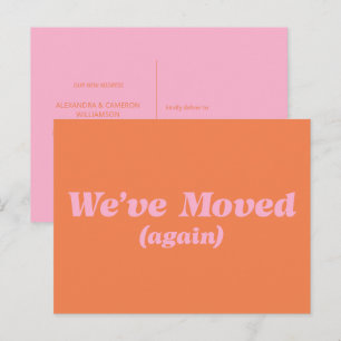 Modern Wir sind umgezogen Neue Heimat Umzug Rosa O Postkarte