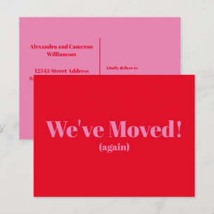 Modern Wir sind umgezogen Neue Heimat Umzug Rot Postkarte