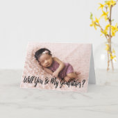 Modern wirst du mein Pate-Foto sein Karte (Gelbe Blume)