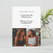Modern wirst du meine Bridesmaid-Fotokarte sein (Stehend Vorderseite)