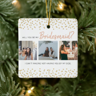 Modern wirst du meine Bridesmaid sein? FotoColla Keramikornament