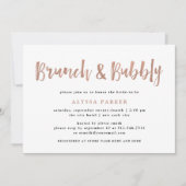 Modern Wish | Imitate Rose Gold Brunch und Bubbly Einladung (Vorderseite)