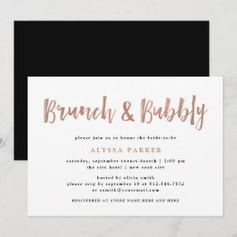 Modern Wish | Imitate Rose Gold Brunch und Bubbly Einladung