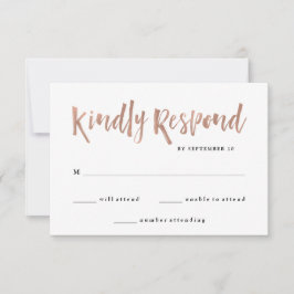 Modern Wish | Imitate Rose Goldhochzeit RSVP Karte