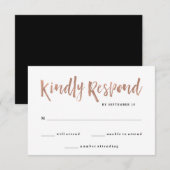 Modern Wish | Imitate Rose Goldhochzeit RSVP Karte (Vorne/Hinten)