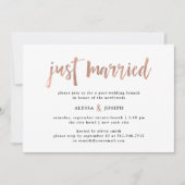 Modern Wish | Just Married Post Wedding Brunch Einladung (Vorderseite)