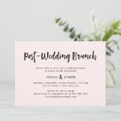 Modern Wish | Post Wedding Brunch Blush Pink Einladung (Stehend Vorderseite)