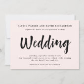 Modern Wish | Rosa Hochzeit Einladung (Vorderseite)