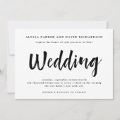 Modern Wish | Schwarz-Weiß-Hochzeit Einladung (Vorderseite)