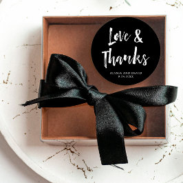 Modern Wish | Schwarz-Weiß-Hochzeit Runder Aufkleber