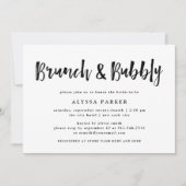 Modern Wish | Schwarzer und weißer Brunch und Bubb Einladung (Vorderseite)