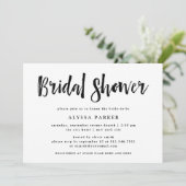 Modern Wish | Schwarzes und Weißes Brautparty Einladung (Stehend Vorderseite)