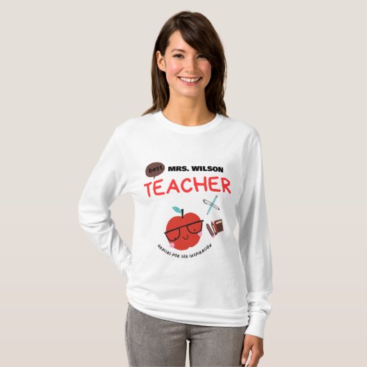 Modern With personalized name for teacher T-Shirt (Vorne ganz)