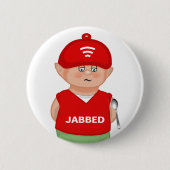 Modern-witziger Jabbed-Cartoon Button (Vorderseite)