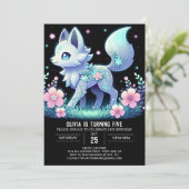 Modern Wolf Digital Geburtstag Einladung (Stehend Vorderseite)