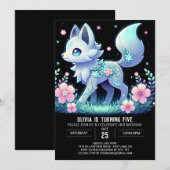 Modern Wolf Digital Geburtstag Einladung (Vorne/Hinten)