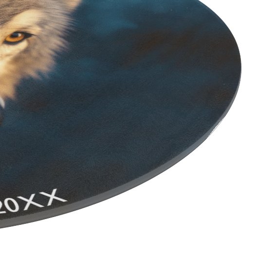 Modern Wolf Lover Personalisiert Schneidebrett (Ecke)