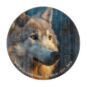 Modern Wolf Lover Personalisiert Schneidebrett (Vorderseite)