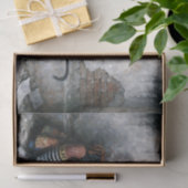 Modern Woman and Black Cat Decoupage Seidenpapier (Geschenk)