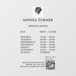 Modern Woman Logo QR Code Business Window  Fensteraufkleber