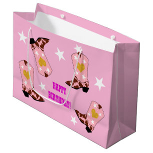 Modern Women Cowgirl Western Boots Birthday Große Geschenktüte