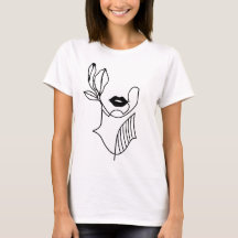 Modern Women's Tshirt - Minimal Design - Girl Face