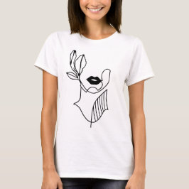 Modern Women's Tshirt - Minimal Design - Girl Face