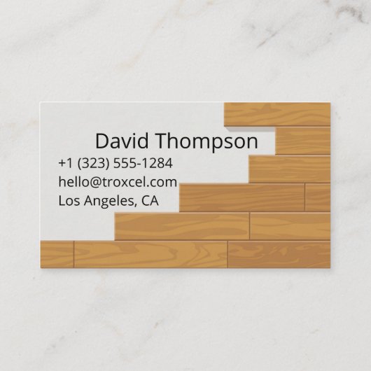 Modern Wood Flooring Tile Service Visitenkarte (Rückseite)