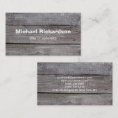 Modern Wood Gray Personal Visitenkarte (Vorne/Hinten)