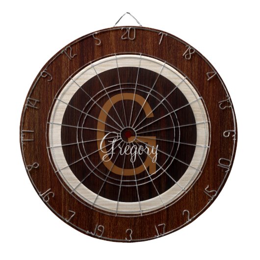 Modern Wood Hue Burnt Hickory und Kastanien Dartscheibe (vorne)