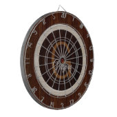 Modern Wood Hue Burnt Hickory und Kastanien Dartscheibe (Vorderseite Links)