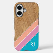 Modern Wood Personalized Initial iPhone Case-Mate iPhone Hülle (Rückseite)