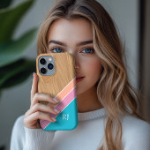 Modern Wood Personalized Initial iPhone Case-Mate iPhone Hülle