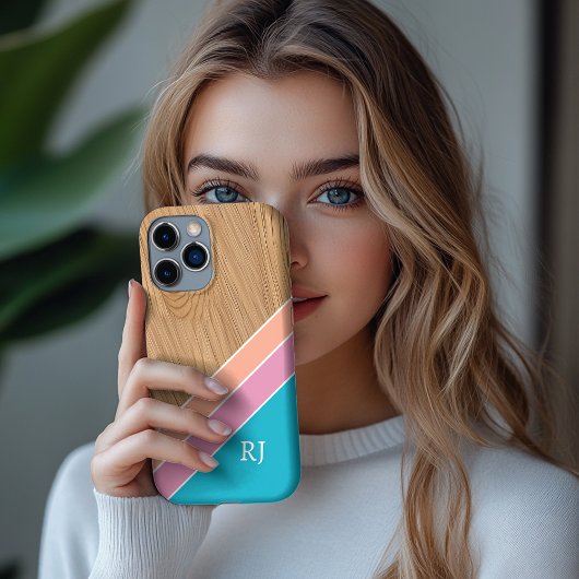 Modern Wood Personalized Initial iPhone  Case-Mate iPhone Hülle