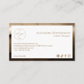 Modern Wood Professional Interior Designer Photo Visitenkarte (Rückseite)