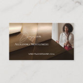 Modern Wood Professional Interior Designer Photo Visitenkarte (Vorderseite)