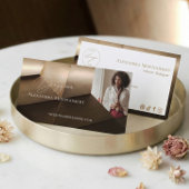 Modern Wood Professional Interior Designer Photo Visitenkarte