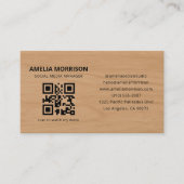Modern Wood QR Code Minimalist Professional Visitenkarte (Vorderseite)
