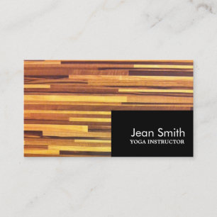 Modern Wood Yoga Instruktor Business Card Visitenkarte