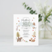 Modern Woodland Animals Boy Baby Shower Invitation (Stehend Vorderseite)