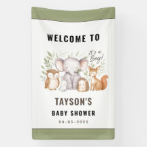 Modern Woodland Animals Forest Boy Baby Shower