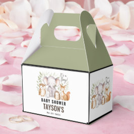 Modern Woodland Animals Forest Boy Baby Shower Geschenkschachtel
