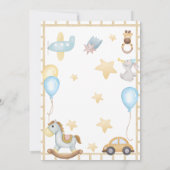 Modern Woodland Animals Forest Boy Baby Shower Inv Einladung (Rückseite)
