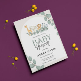 Modern Woodland Animals Forest Boy Baby Shower Inv Einladung