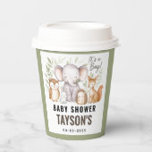 Modern Woodland Animals Forest Boy Baby Shower Pappbecher (Vorderseite)