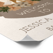 Modern Woodland Baby Dusche Begrüßungszeichen Poster (Ecke)