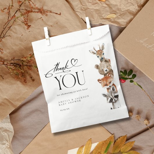 Modern Woodland Watercolor Animes Vielen Dank Geschenktütchen